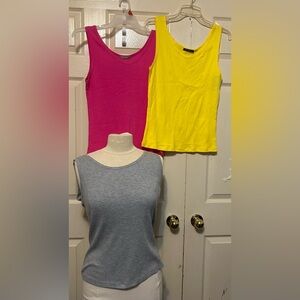 Nally & Millie Women's Sleeveless Tank Tops size X-Large- Pink, Yellow, and Gray